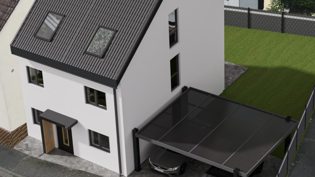 Einfamilienhaus als Doppelhaushälfte im abgeschlossenen Rohbau