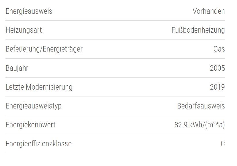 Energieausweis- die Werte